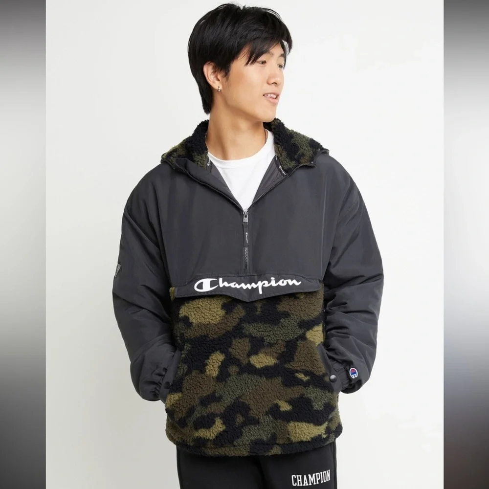 Champion Men's Black and Camo Performance Jacket